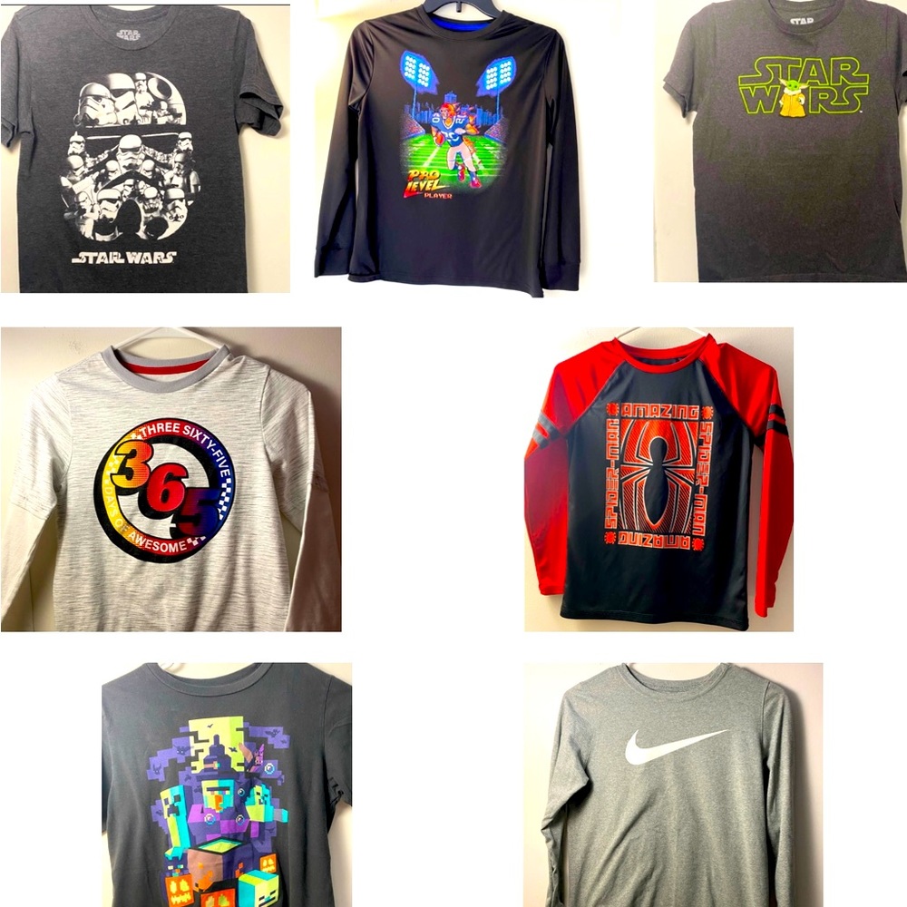 Boys Bundle Box of 7 Long and short Sleeve tee’s Size Large. In EUC‼️‼️
